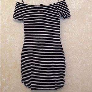 Striped Off the Shoulder Dress